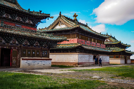 Temples du monastère d’Erdene Zuu à côté de Karkhonine en Mongolie