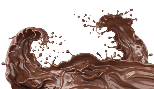 istock wave of Chocolate splash background with Clipping path 3D illustration. 1439446513
