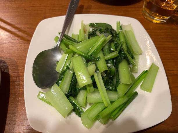 Stir-fried Green Vegetables stock photo