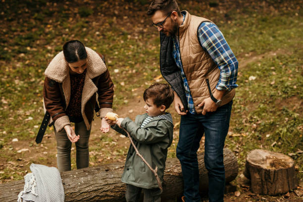 istock Nature cooking lession to a son 1439454428