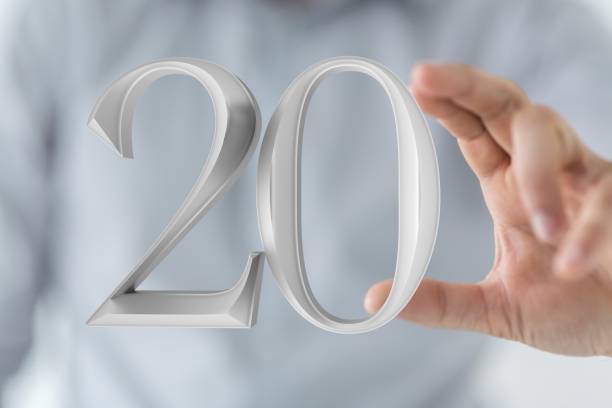 istock A 20 Anniversary 3d numbers. Poster template for Celebrating 20 anniversary event party 1439456010