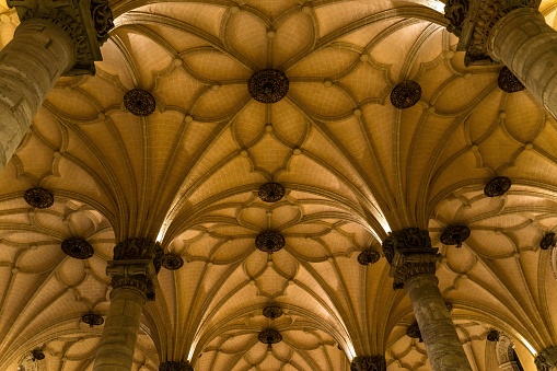 Interior shot of the Lonja of Zaragoza in Aragon, Spain