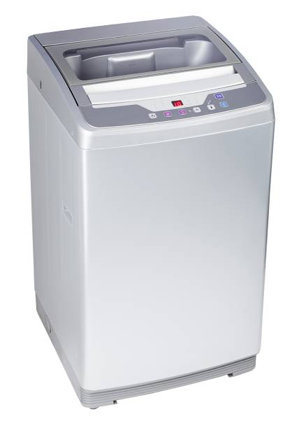istock Vertical shot of a washing machine isolated on a white background 1439461097