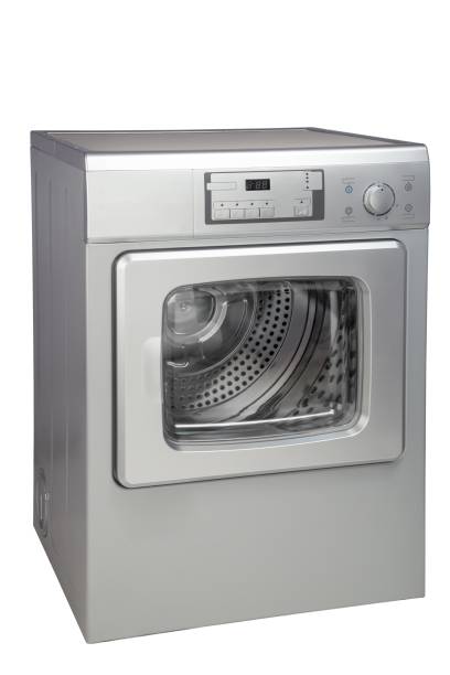 istock Vertical shot of a washing machine isolated on a white background 1439461222