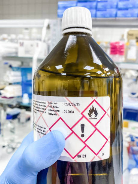 istock Highly flammable liquid chemical reagent 1439464971
