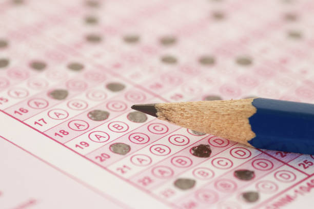 istock Answer sheets with Pencil drawing fill to select choice ,Education concept 1439466493