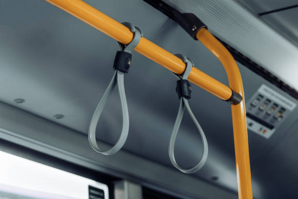 istock Empty hand grip in a public transport 1439469662