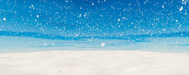 istock White spacious landscape with snow covered plain at snowfall. 3D rendering illustration 1439470226
