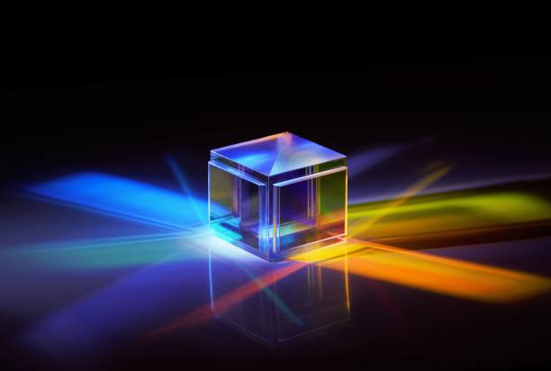 dispersion of artificial light, dichroic reflective square cube scattering beam of light into severa
