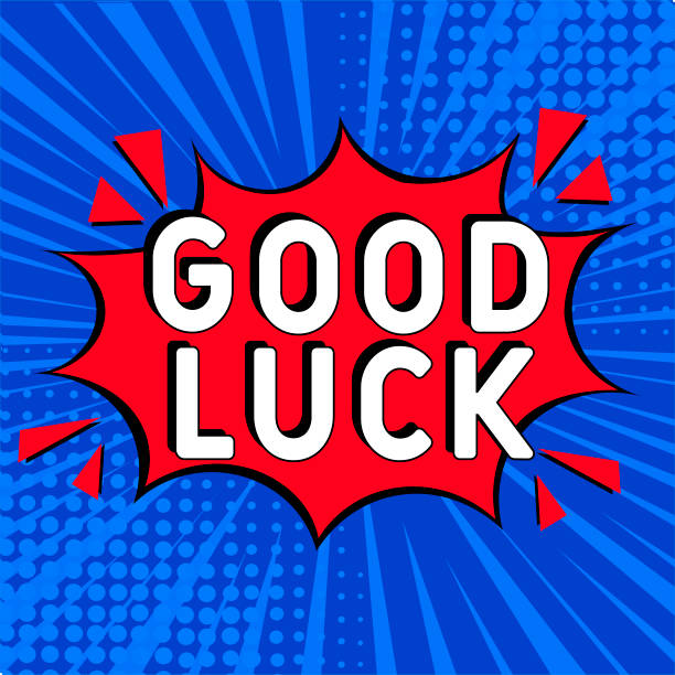 Good Luck Comic Pop Art Style Illustration Vector Image Stok