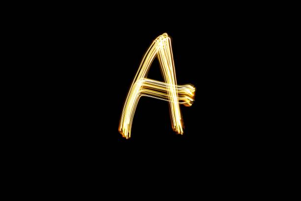 istock Light painting letter A on black background 1439477723