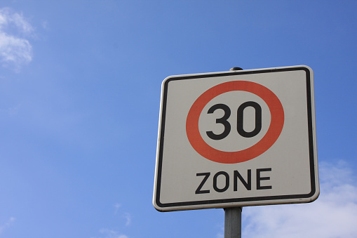 Traffic sign at country road in Brandenburg - Saarmund