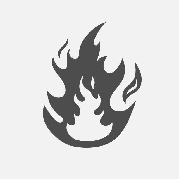 ilustrações de stock, clip art, desenhos animados e ícones de fire flame glyph logo. hot flaming element. vector illustration - blue flame natural gas fireplace
