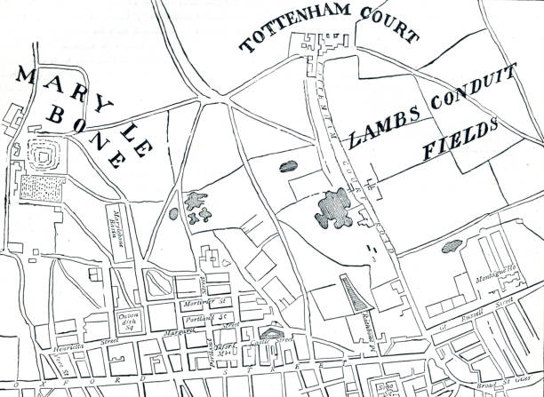 istock Tottenham Court Road and Marylebone 19th century London Map 1439495928