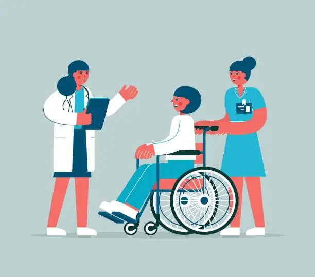 Vector illustration of Doctor and patient