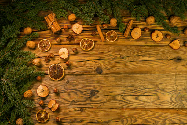 Christmas background  with spice and twigs