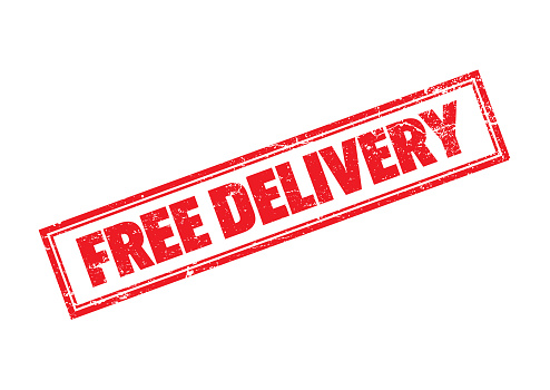 Red Free Delivery Stamp
