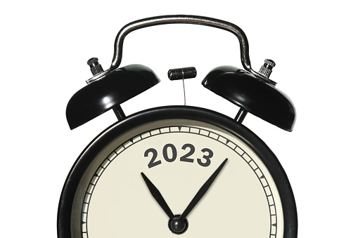New year 2023 time alarm clock
