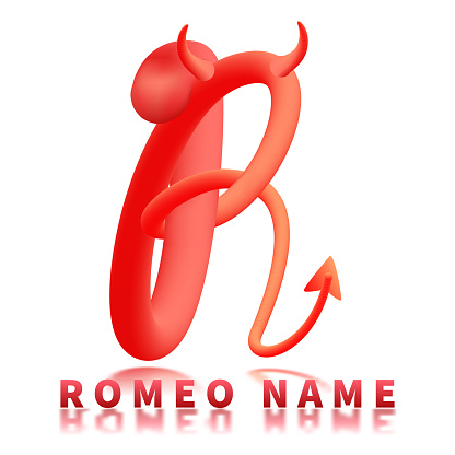 Devil Letter R Custom Letter R Devil Initial Text Logo Vector Illustration Stock ...