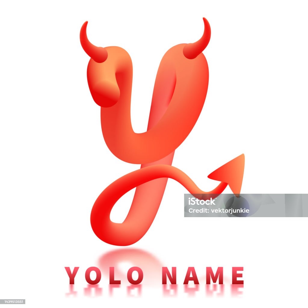 Evil Y Example Custom Letter Y Devil Initial Text Logo Vector Illustration Stock ...