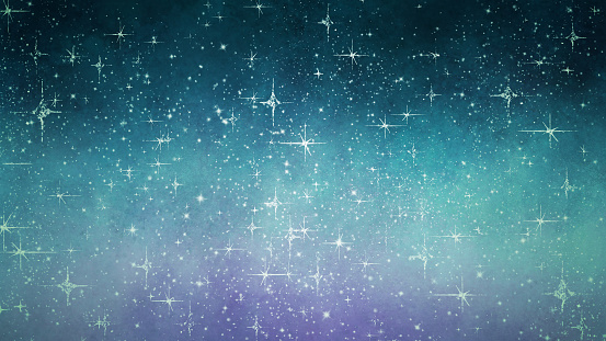 Hand painted watercolor starry sky, sparkling background