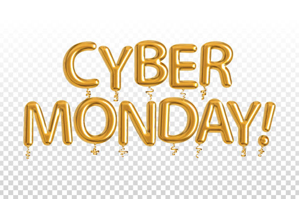 istock Vector realistic isolated golden balloon text of Cyber Monday on the transparent background. 1439516532