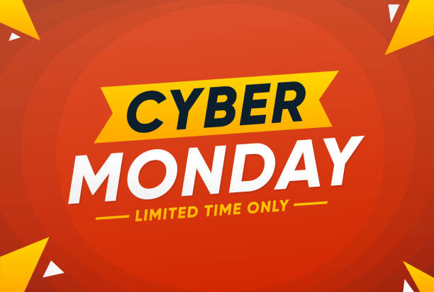 cyber monday. advertisement banner sale template illustration vector design - cyber monday stock illustrations