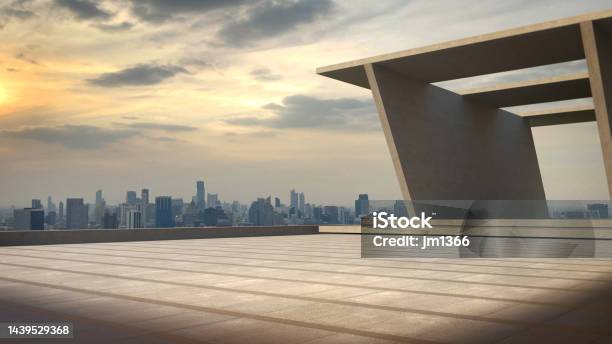 Space For Products Showcases On The Deck With Sunset Sky Stock Photo - Download Image Now