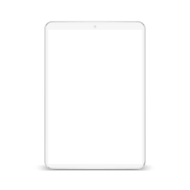 White tablet with white screen new version in trendy thin frame - vector for stock vector art illustration