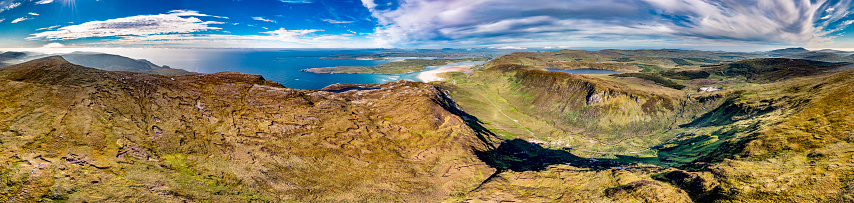 Aerial view of Slieve Tooey by Ardara in County Donegal - Ireland