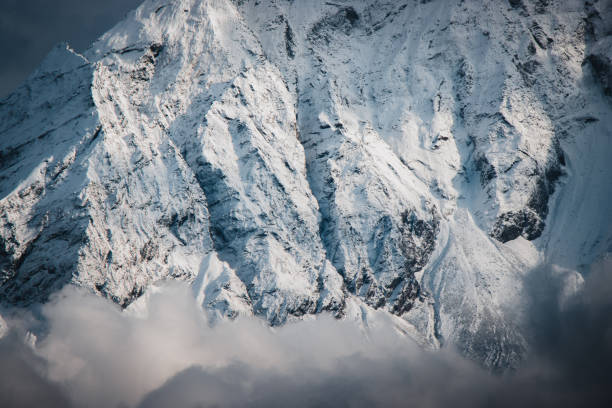 Mountain Pattern in the Himalayas along Manaslu Circuit Trek, Nepal