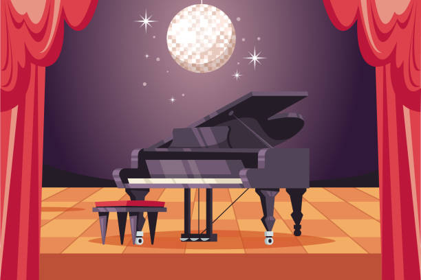 istock Stage music concert show rock opera festival theater concept. Vector graphic design element illustration 1439530207
