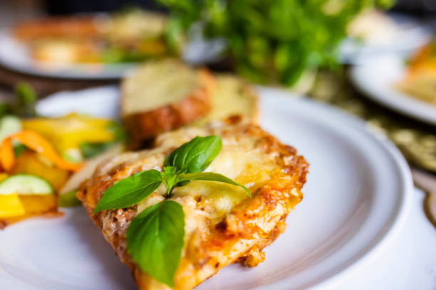 Delicious piece of lasagna