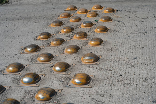 Metal Speed Bumps in the Road
