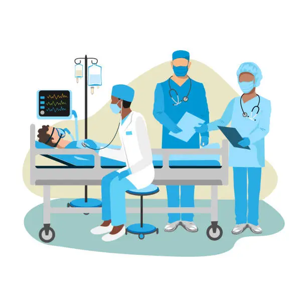 Vector illustration of intensive care