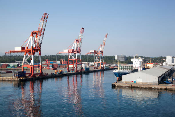 Halifax City Port And Cranes stock photo