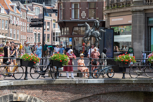 Utrecht, The Netherlands, June 18, 2022; City life in the center of Utrecht.