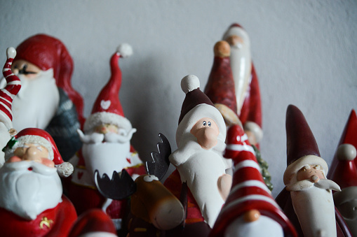 Santa claus group statues collection