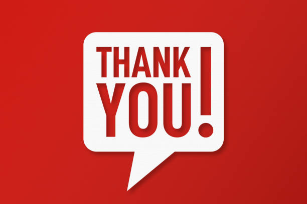 istock Thank You and Speech Bubbles with Copy Space On Red Cardboard Background 1439546598