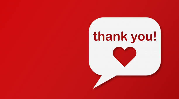 istock Thank You and Speech Bubbles with Copy Space On Red Cardboard Background 1439546600