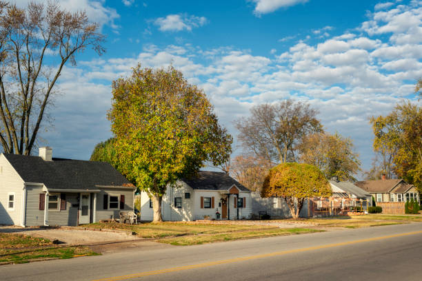 istock Ranch homes in a Midwest neighborhood 1439549957