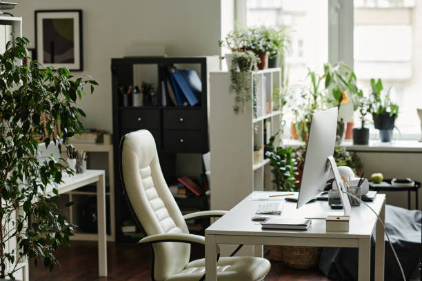 istock Workplace of modern manager or creative webdesigner with computer monitor 1439551589