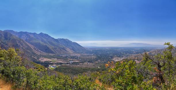 istock Utah County Valley View from Hamongog hiking trail views Lone Peak Wilderness, Wasatch Front Alpine. America. 1439551810