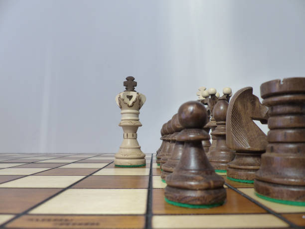 istock Chess - Strategy and tactics game - Set of pieces and checkerboard (King - Queen - Bishop - Knight - Rook - Pawn) 1439552170