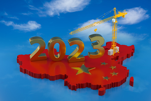 Growing China Developing in 2023. 3d Rendering