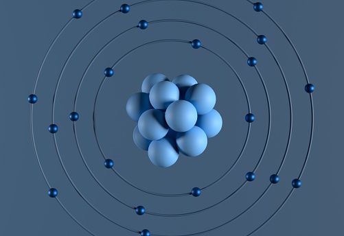Abstract atoms orbiting around a nucleus, science, technology, web3