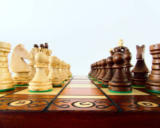 istock Chess - Strategy and tactics game - Set of pieces and checkerboard (King - Queen - Bishop - Knight - Rook - Pawn) 1439554522