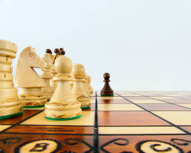 istock Chess - Strategy and tactics game - Set of pieces and checkerboard (King - Queen - Bishop - Knight - Rook - Pawn) 1439554559