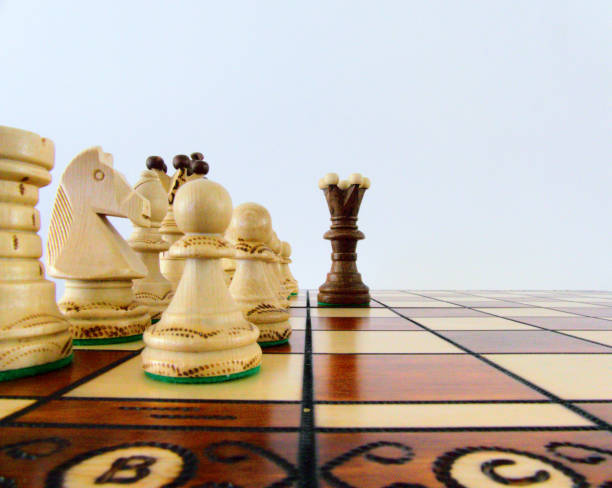 istock Chess - Strategy and tactics game - Set of pieces and checkerboard (King - Queen - Bishop - Knight - Rook - Pawn) 1439554713