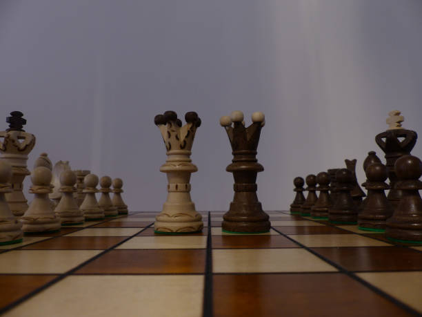 istock Chess - Strategy and tactics game - Set of pieces and checkerboard (King - Queen - Bishop - Knight - Rook - Pawn) 1439555186